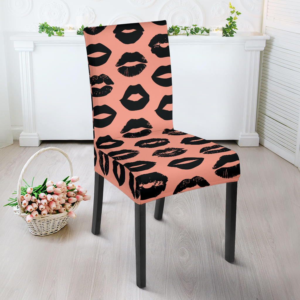 Lips Pattern Print Design 02 Dining Chair Slipcover