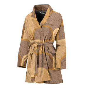 Bread Toast Pattern Print Design 04 Women's Bathrobe