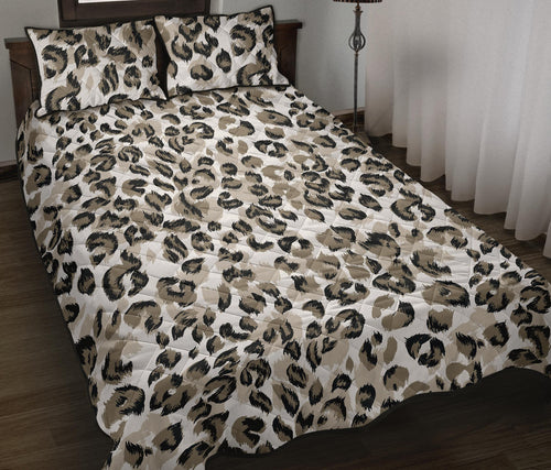Leopard skin print pattern Quilt Bed Set