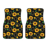 Sunflower Golden Polygonal Shapes Front Car Mats