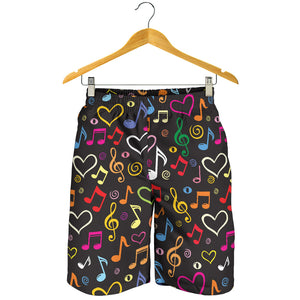Music Notes Pattern Print Design 02 Men Shorts
