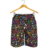 Music Notes Pattern Print Design 02 Men Shorts