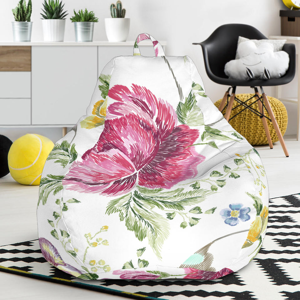 Hand Drawn Butterfly Rose Bean Bag Cover