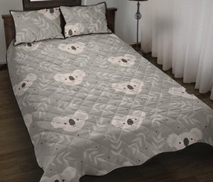 Cute koala leaves pattern Quilt Bed Set