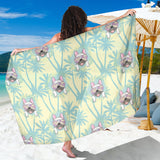 French Bulldog Hawaii Blackground Sarong