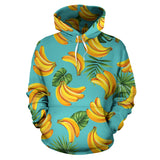 Banana Palm Leaves Pattern Background Men Women Pullover Hoodie