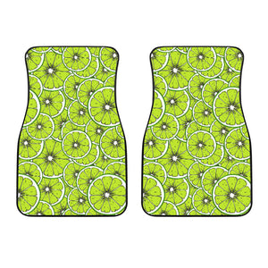 Slices Of Lime Design Pattern Front Car Mats