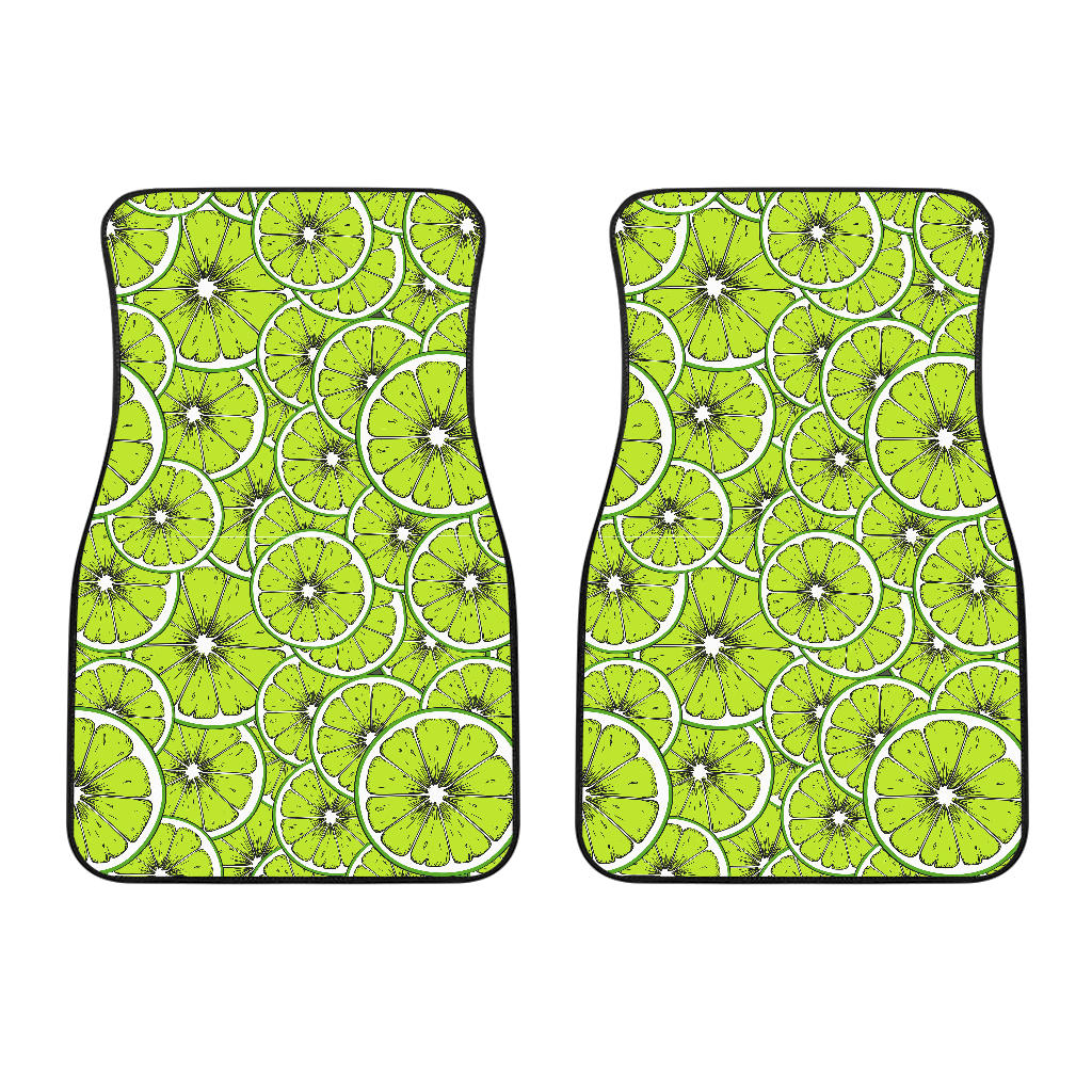 Slices Of Lime Design Pattern Front Car Mats