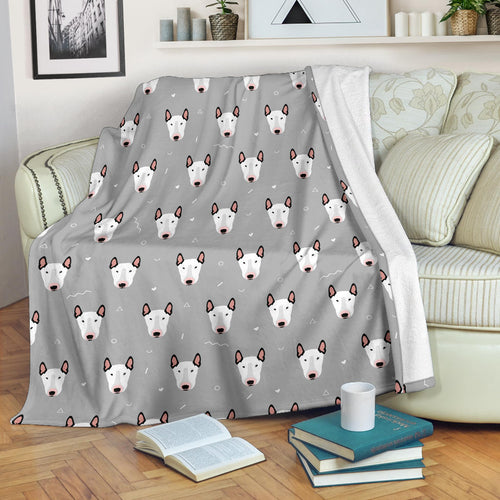 Bull Terrier Pattern Print Design 05 Premium Blanket