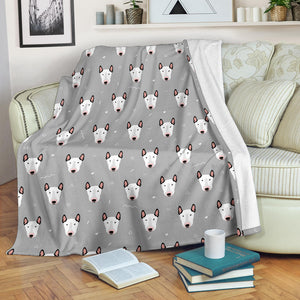 Bull Terrier Pattern Print Design 05 Premium Blanket