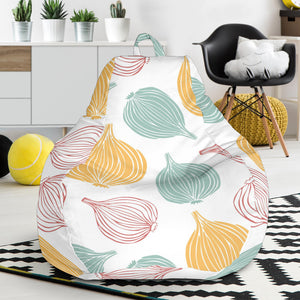 Colorful Onions White Background Bean Bag Cover