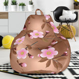 Pink Sakura Cherry Blossom Drak Brown Background Bean Bag Cover