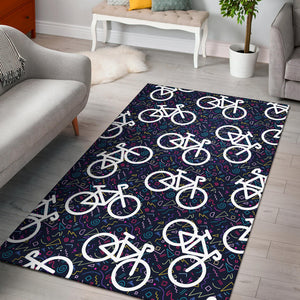 Bicycle Pattern Print Design 03 Area Rug