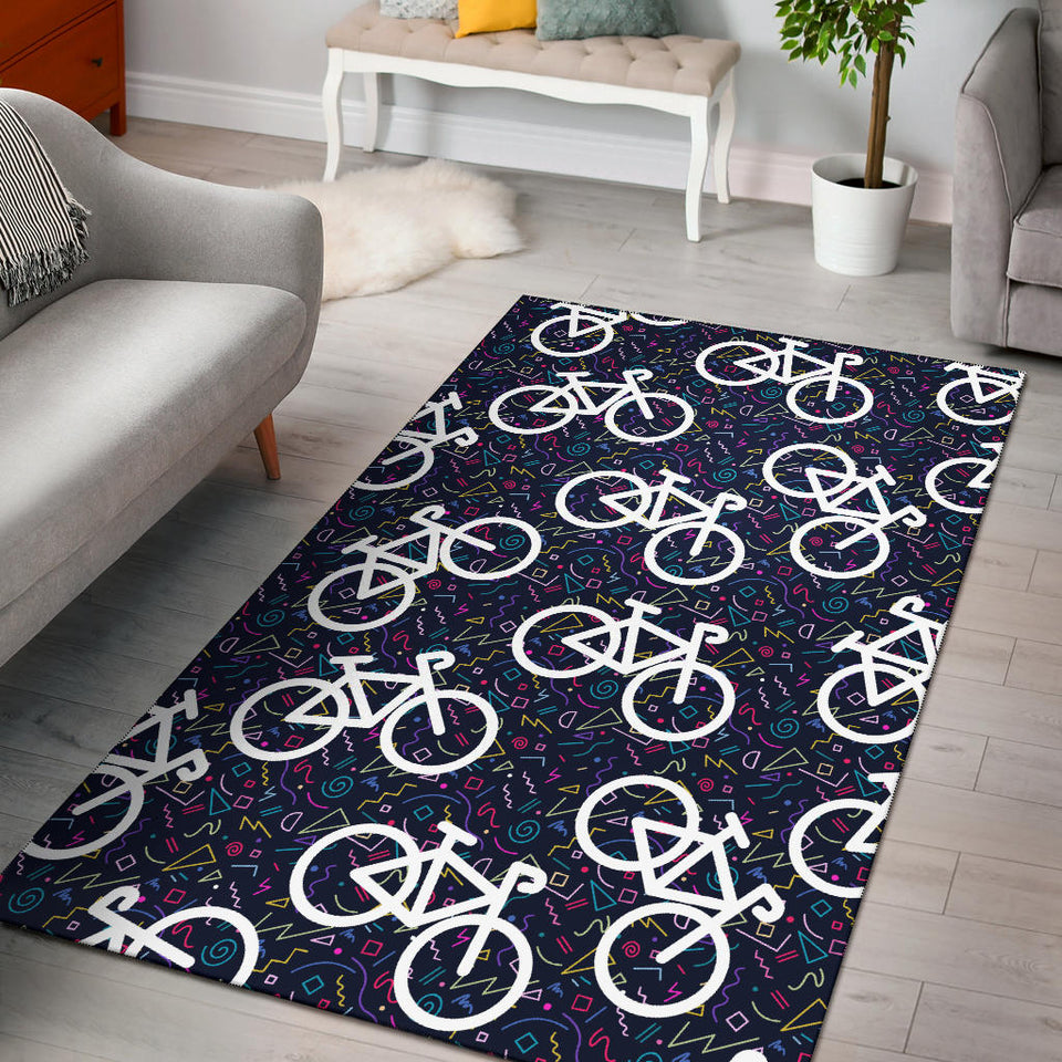 Bicycle Pattern Print Design 03 Area Rug