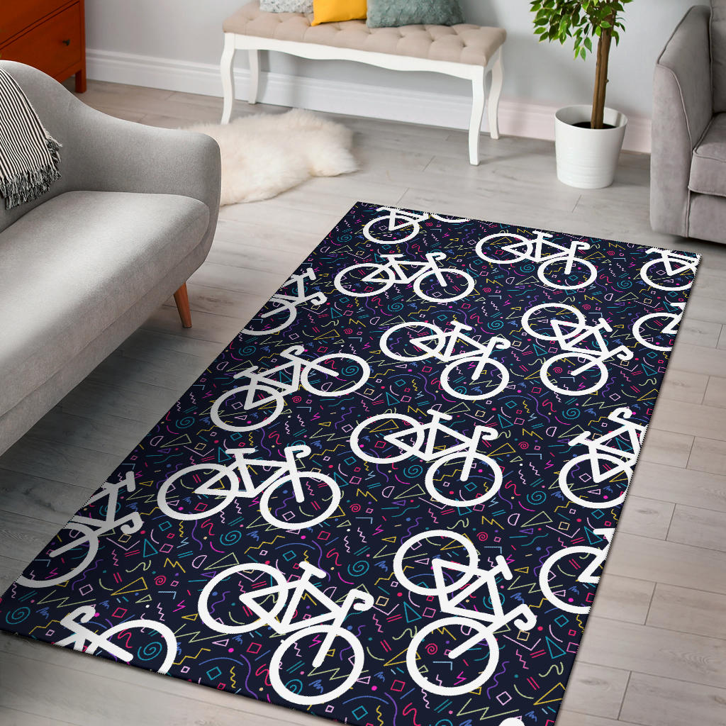 Bicycle Pattern Print Design 03 Area Rug