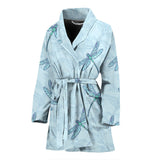 Dragonfly Pattern Blue Background Women'S Bathrobe