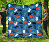Colorful Rhino Pattern Premium Quilt