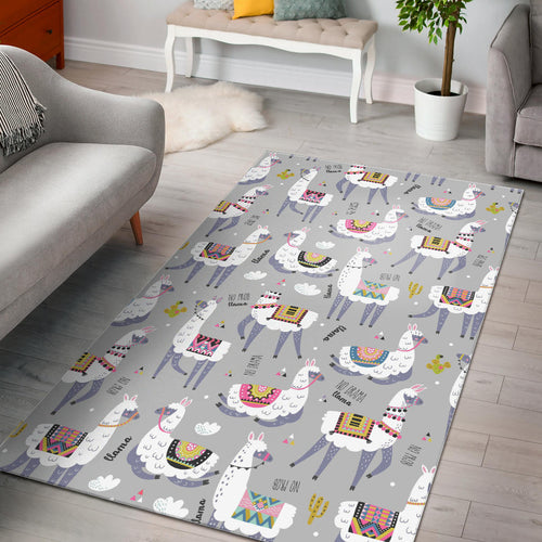 Cute Llama Alpaca Pattern Area Rug