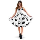 Goat Ram Pattern Sleeveless Midi Dress