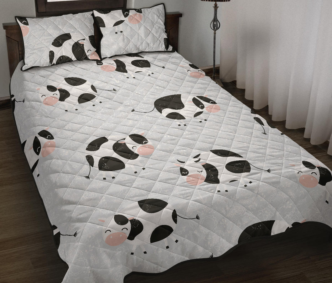 Cute cows pattern Quilt Bed Set