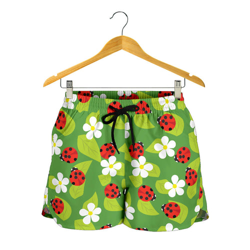 Ladybug Pattern Print Design 01 Women Shorts