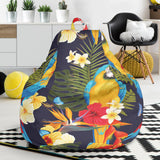 Colorful Parrot Flower Pattern Bean Bag Cover