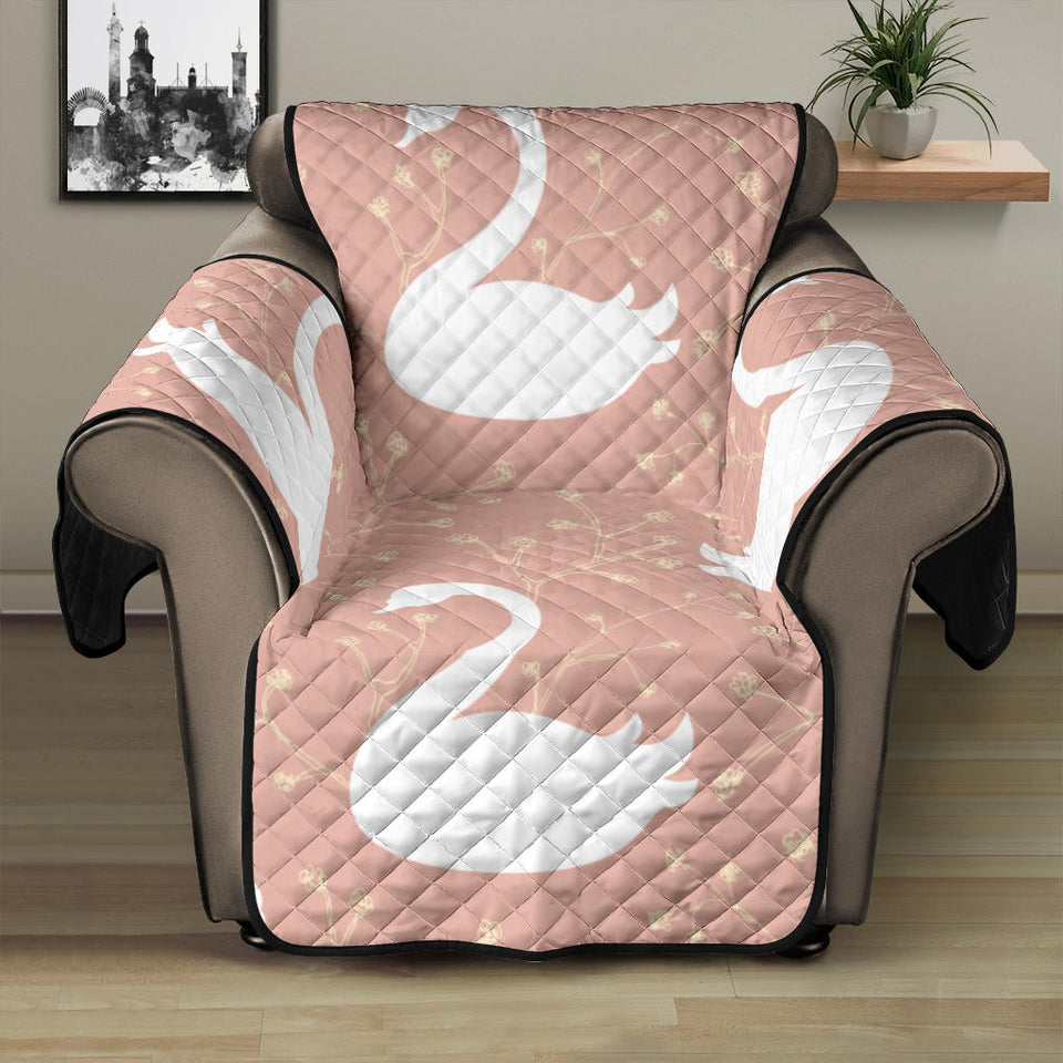 Swan flower light pink background Recliner Cover Protector
