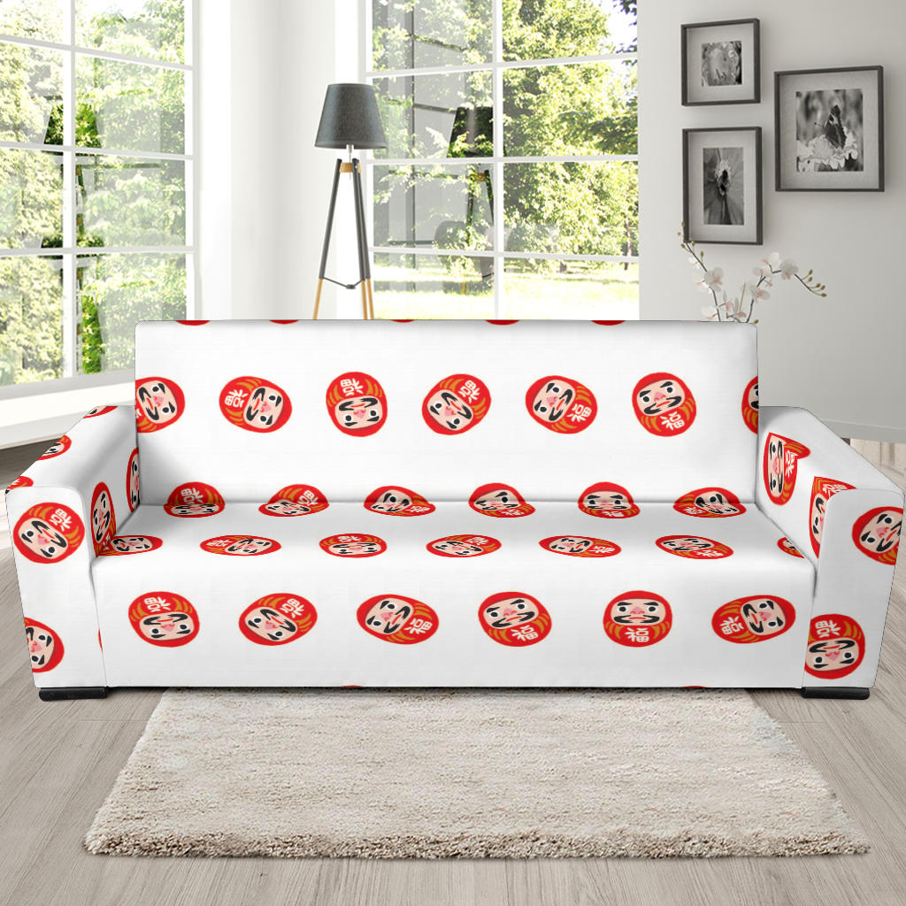 Daruma Japanese Wooden Doll Pattern Sofa Slipcover