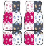 Teddy Bear Pattern Print Design 03 Front and Back Car Mats