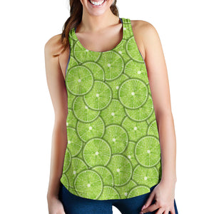 Slices of Lime pattern Women Racerback Tank Top