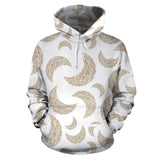 Cool Gold Moon Abstract Pattern Men Women Pullover Hoodie