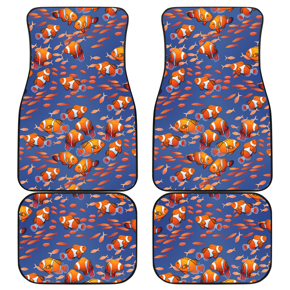 Clown Fish Pattern Print Design 04 Front and Back Car Mats