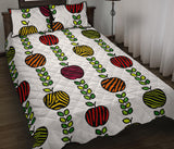 colorful apples leave zebra stripe Quilt Bed Set