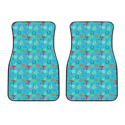 Math Pattern Print Design 02 Front Car Mats