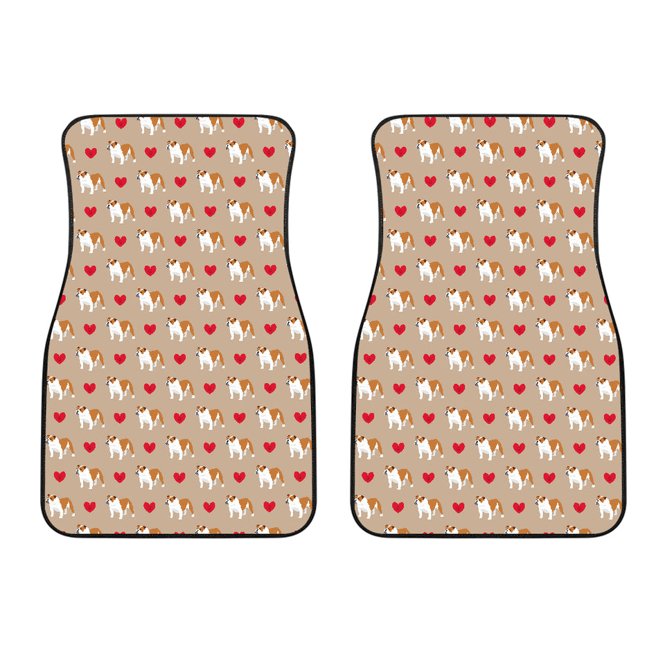 English Bulldog Pattern Print Design 05 Front Car Mats