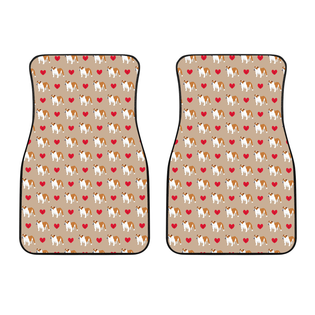 English Bulldog Pattern Print Design 05 Front Car Mats