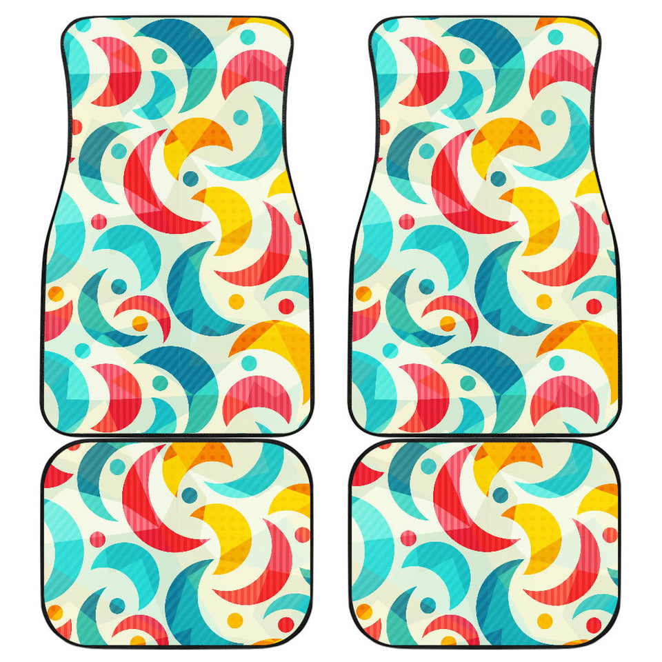 Colorful Moon Pattern Front And Back Car Mats
