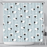 Sheep Polka Dot Cloud Pattern Shower Curtain Fulfilled In US