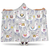 Cute Llama Alpaca Pattern Hooded Blanket