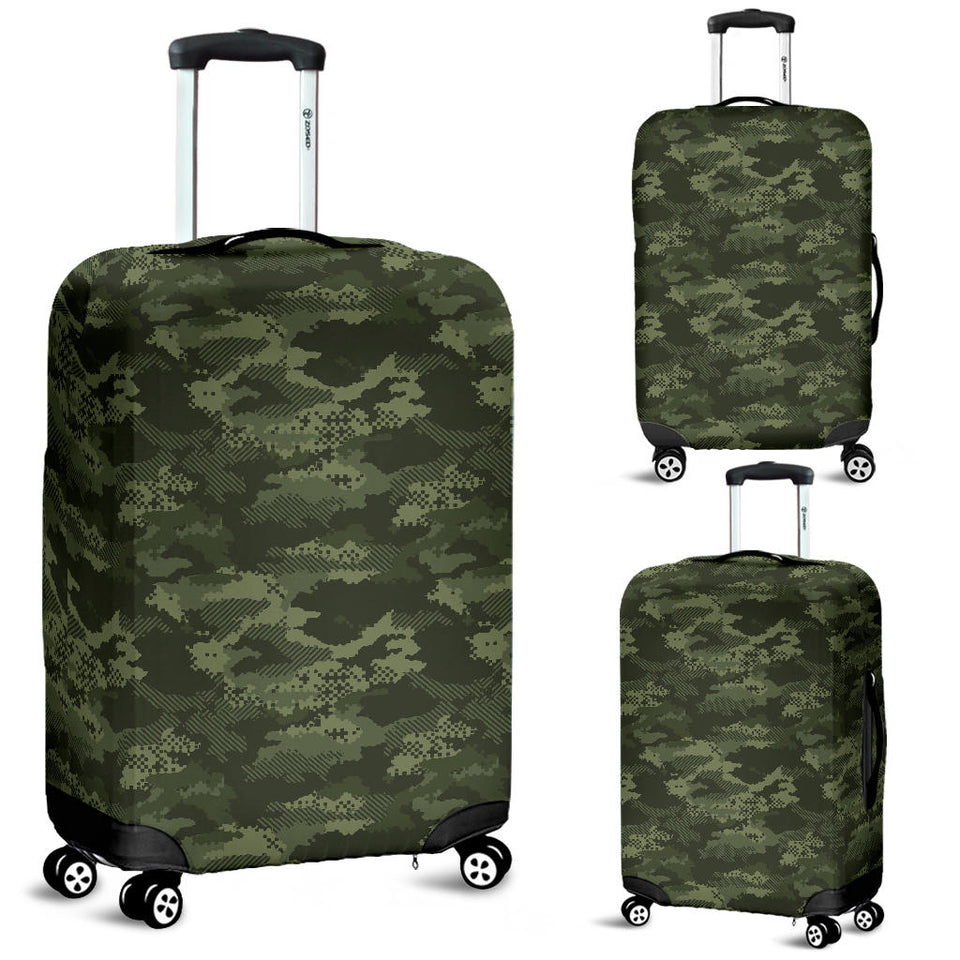 Digital Green Camo Camouflage Pattern Luggage Covers