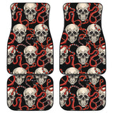 Red Snake Skull Pattern Front And Back Car Mats