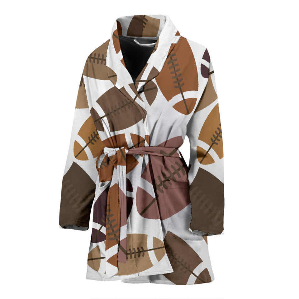 American Football Ball Pattern Women'S Bathrobe