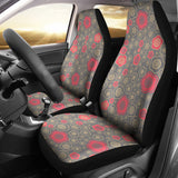 Red Gold Sakura Cherry Blossom Gray Background  Universal Fit Car Seat Covers