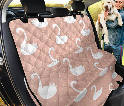 Swan Flower Light Pink Background Dog Car Seat Covers