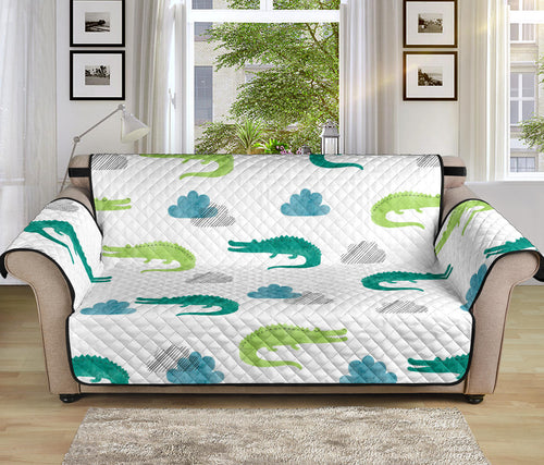 watercolor crocodile pattern Sofa Cover Protector