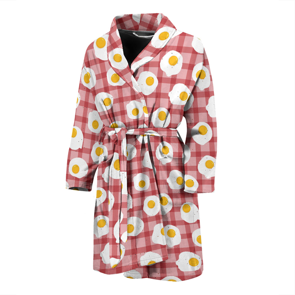 Fried Eggs Pattern Print Design 03 Men's Bathrobe