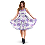 Hedgehog Pattern Print Design 05 Sleeveless Midi Dress