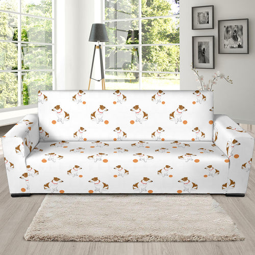 Jack Russel Pattern Print Design 05 Sofa Slipcover