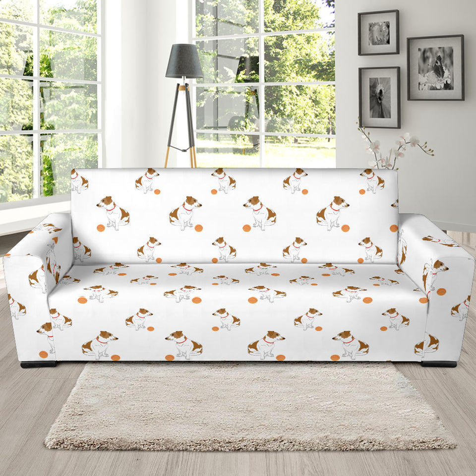 Jack Russel Pattern Print Design 05 Sofa Slipcover