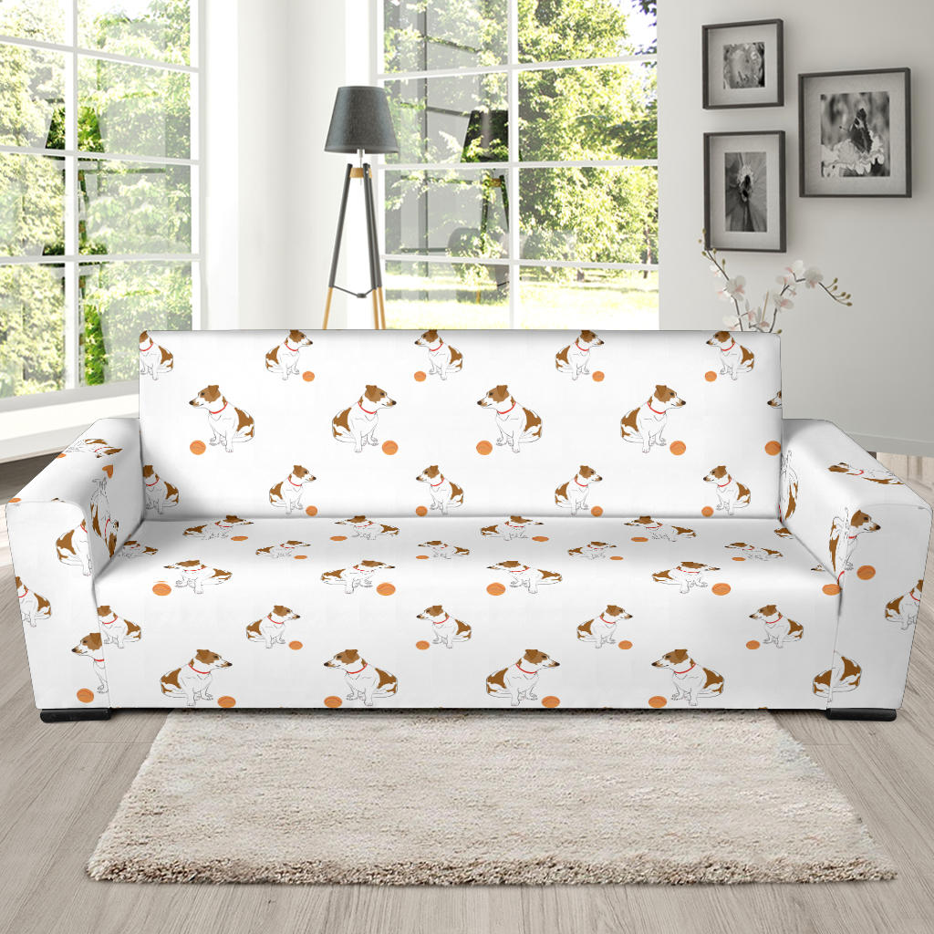 Jack Russel Pattern Print Design 05 Sofa Slipcover